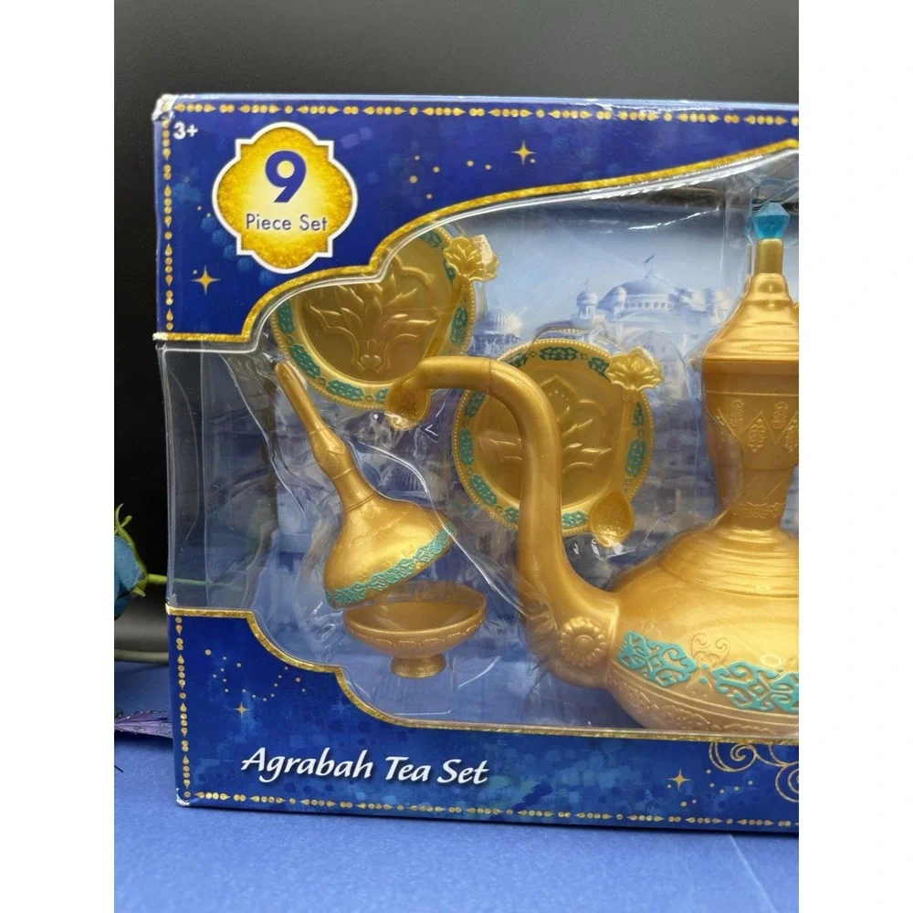 New Disney Aladdin Agrabah 9 Pc Tea Set Jakks Teapot Cups Saucers Collectible